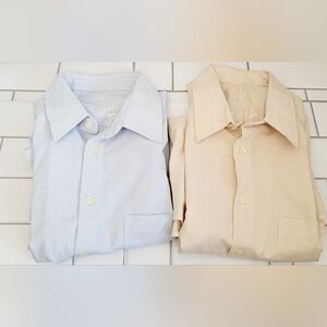 Canada C&A Lot Of 2 Mens 100% Cotton Short Sleeve Button Front Shirt Color(S) Ta